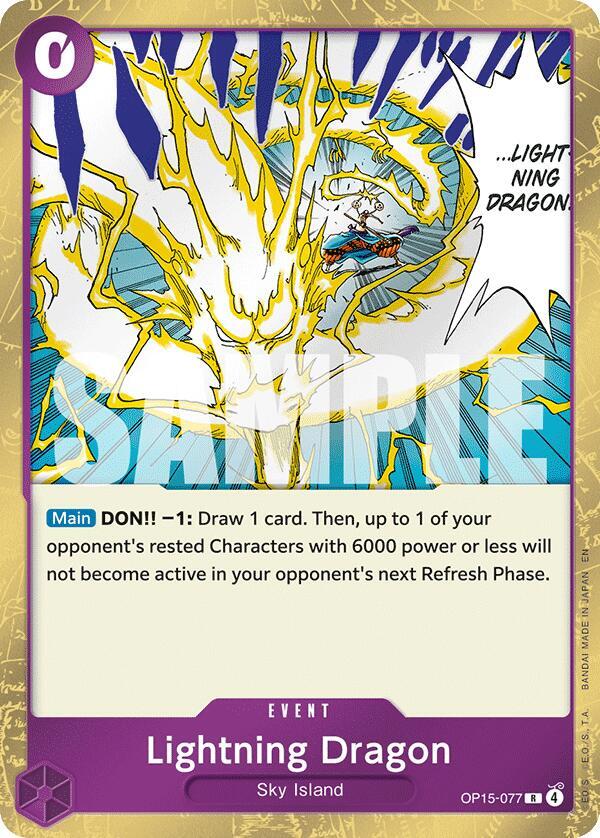 One Piece TCG OP15-077 Lightning Dragon R Event NM