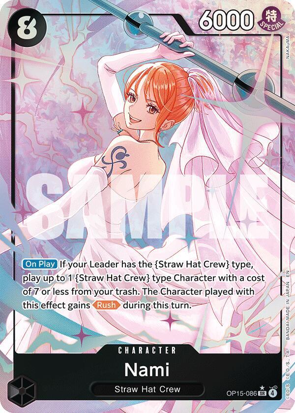 One Piece TCG OP15-086 Nami (OP15-086) (Alternate Art) SR Character NM