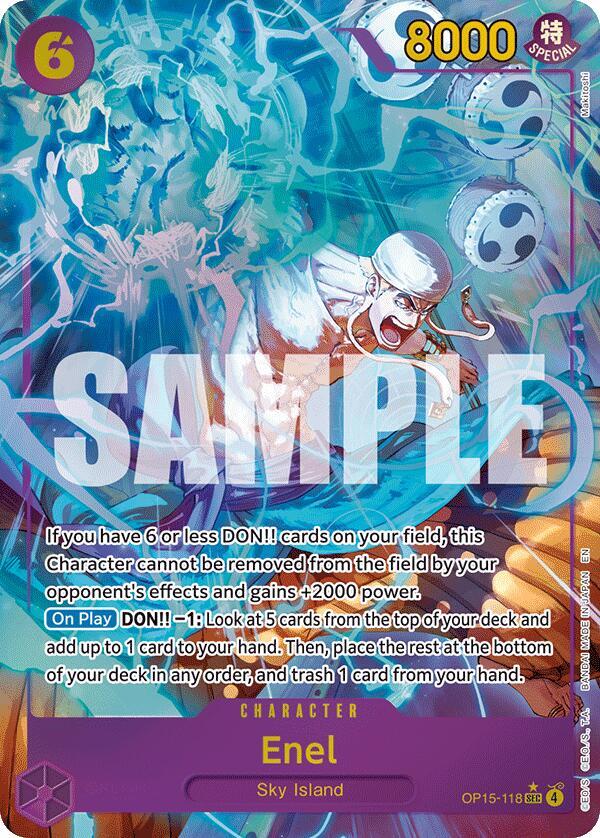 One Piece TCG OP15-118 Enel (OP15-118) (Alternate Art) SEC Character NM