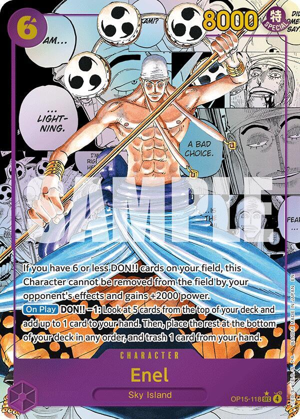 One Piece TCG OP15-118 Enel (OP15-118) (Manga) SEC Character NM