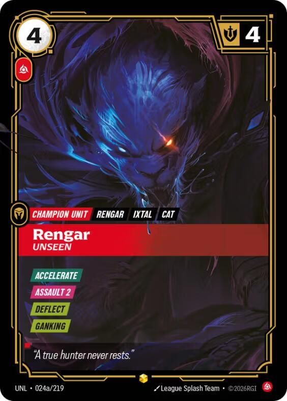 Riftbound TCG Unleashed #024a/219 Rengar - Unseen (Alternate Art) Showcase