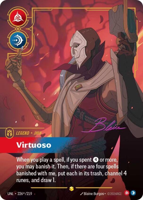 Riftbound TCG Unleashed #226*/219 Jhin - Virtuoso (Signature) Showcase