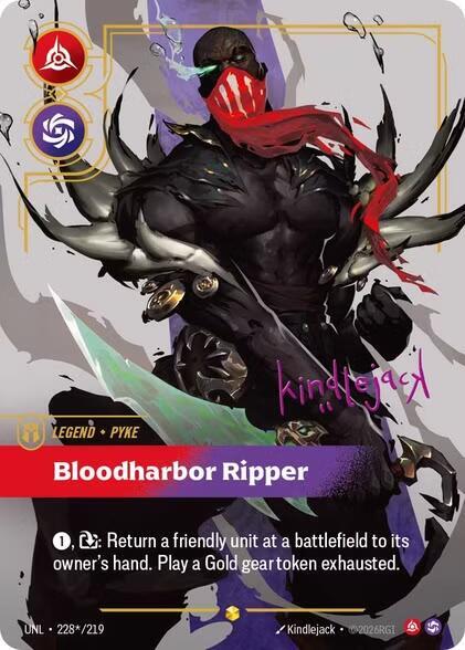 Riftbound TCG Unleashed #228*/219 Pyke - Bloodharbor Ripper (Signature) Showcase