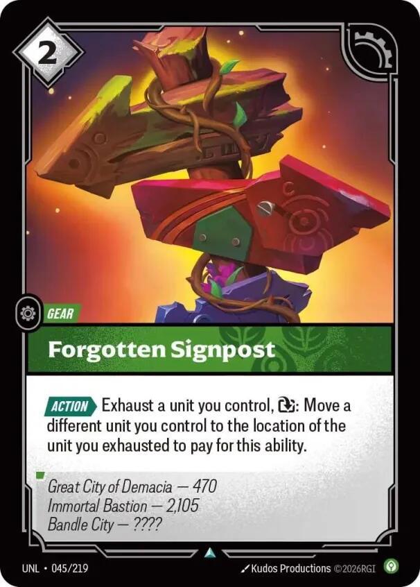 Riftbound TCG Unleashed #045/219 Forgotten Signpost Common Foil