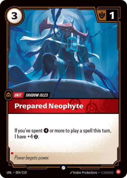 Riftbound TCG Unleashed #004/219 Prepared Neophyte Common Foil