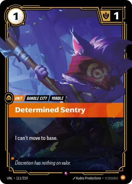 Riftbound TCG Unleashed #111/219 Determined Sentry Rare Foil