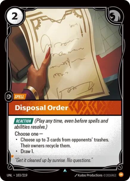 Riftbound TCG Unleashed #103/219 Disposal Order Uncommon