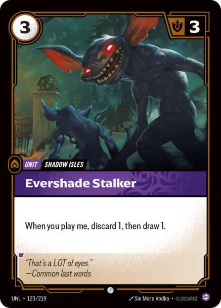Riftbound TCG Unleashed #123/219 Evershade Stalker Common Foil