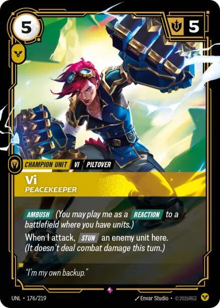 Riftbound TCG Unleashed #176/219 Vi - Peacekeeper Rare Foil