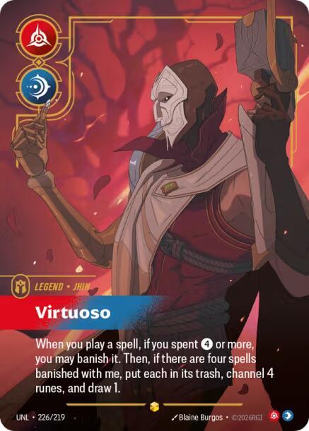 Riftbound TCG Unleashed #226/219 Jhin - Virtuoso (Overnumbered) Showcase