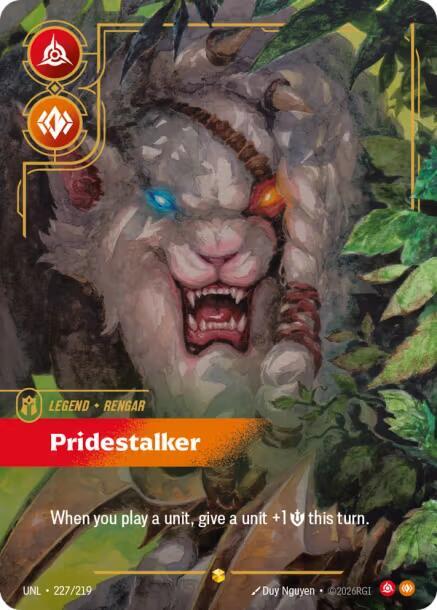 Riftbound TCG Unleashed #227/219 Rengar - Pridestalker (Overnumbered) Rare