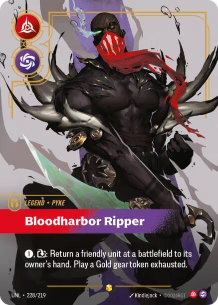 Riftbound TCG Unleashed #228/219 Pyke - Bloodharbor Ripper (Overnumbered) Showcase