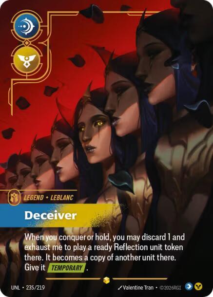 Riftbound TCG Unleashed #235/219 LeBlanc - Deceiver (Overnumbered) Showcase