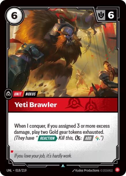 Riftbound TCG Unleashed #018/219 Yeti Brawler Uncommon Foil