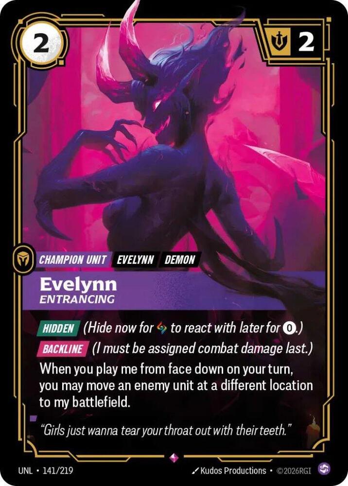 Riftbound TCG Unleashed #141/219 Evelynn - Entrancing Rare