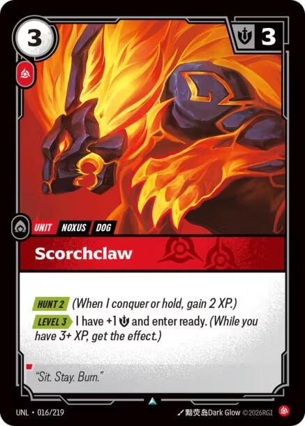 Riftbound TCG Unleashed #016/219 Scorchclaw Uncommon Foil
