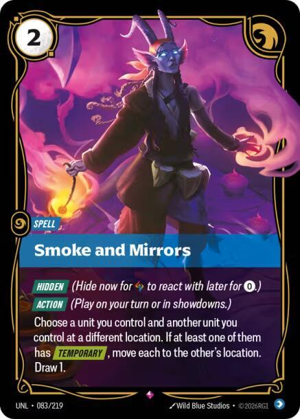 Riftbound TCG Unleashed #083/219 Smoke and Mirrors Rare