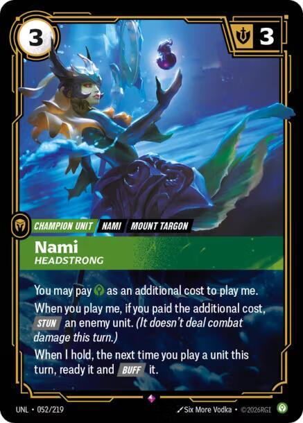 Riftbound TCG Unleashed #052/219 Nami - Headstrong Rare