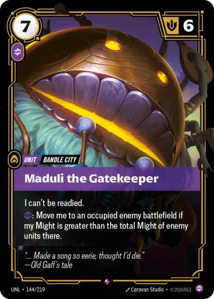 Riftbound TCG Unleashed #144/219 Maduli the Gatekeeper Rare Foil