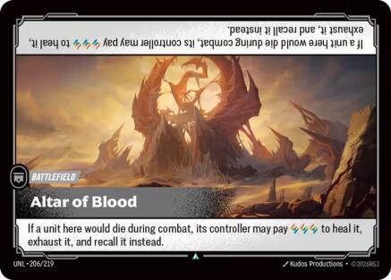 Riftbound TCG Unleashed #206/219 Altar of Blood Uncommon Foil