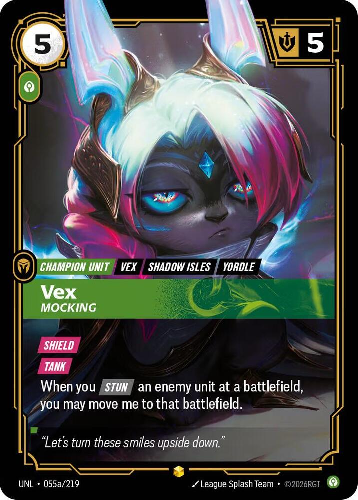 Riftbound TCG Unleashed #055a/219 Vex - Mocking (Alternate Art) Showcase
