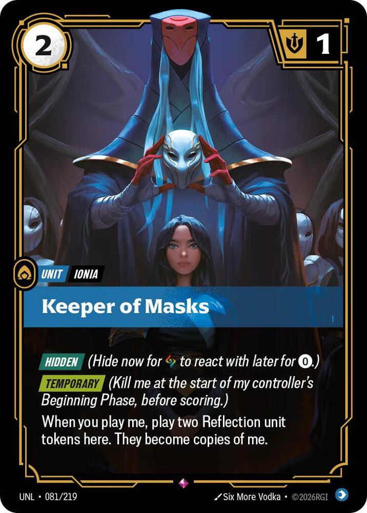 Riftbound TCG Unleashed #081/219 Keeper of Masks Rare Foil