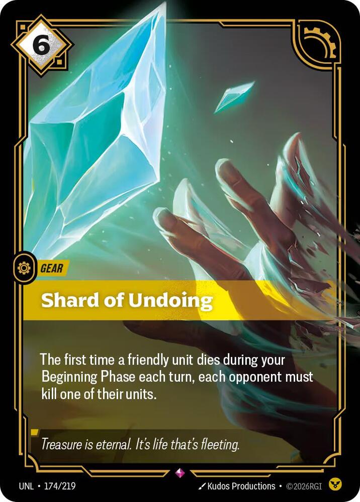 Riftbound TCG Unleashed #174/219 Shard of Undoing Rare Foil