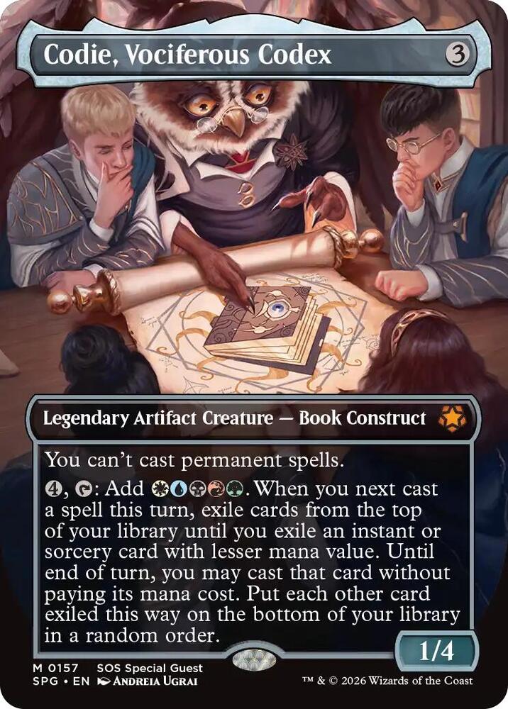MTG Special Guests 157 Codie, Vociferous Codex (Borderless) M NM Foil