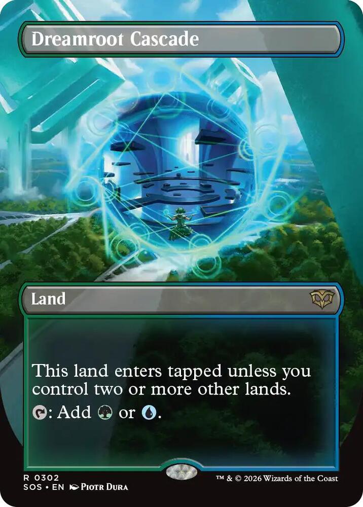 MTG Secrets of Strixhaven 302 Dreamroot Cascade (Borderless) R NM Foil