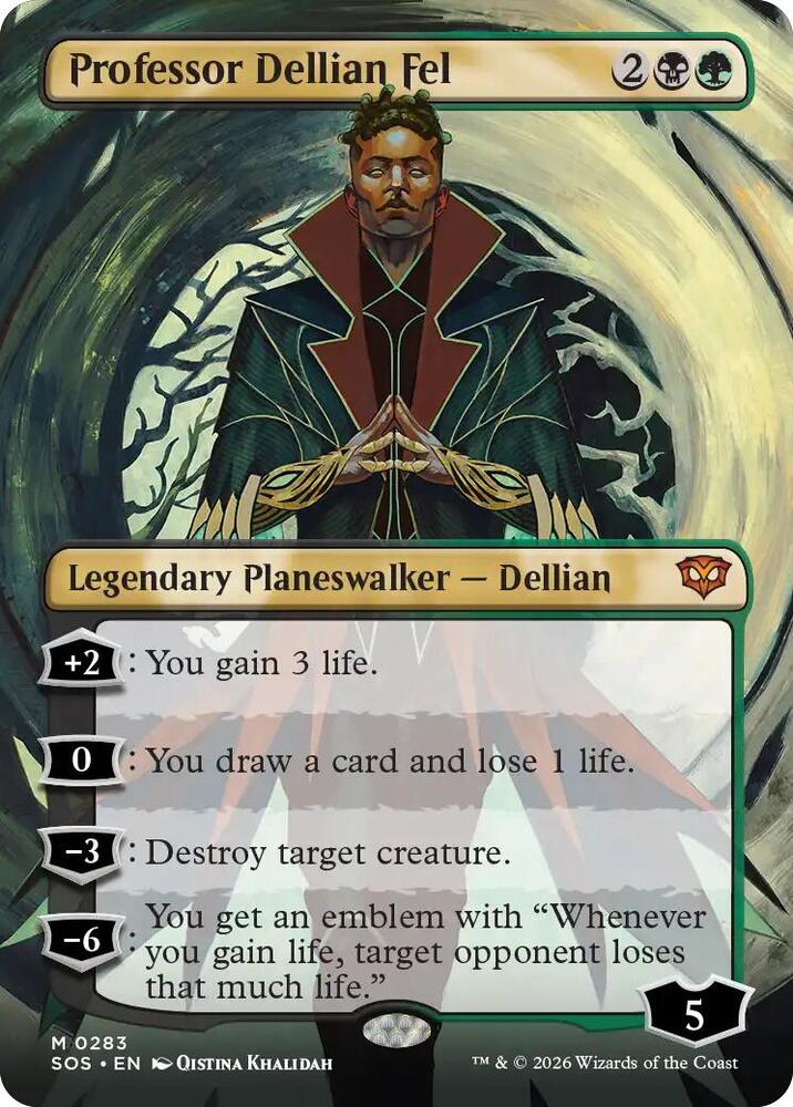 MTG Secrets of Strixhaven 283 Professor Dellian Fel (Borderless) M NM
