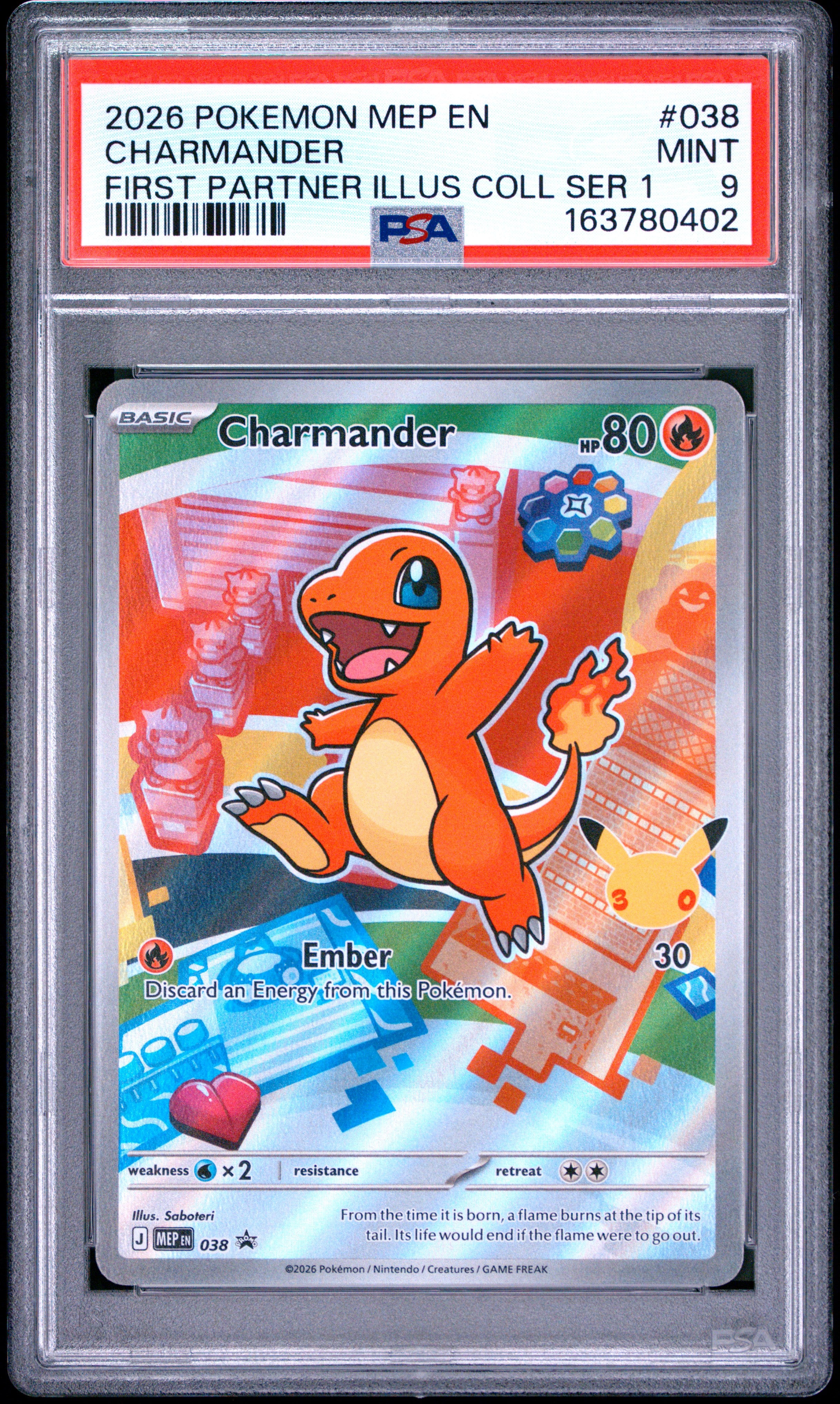 2026 Pokemon Black Star Promo #038 Charmander First Partner Ser 1 PSA 9