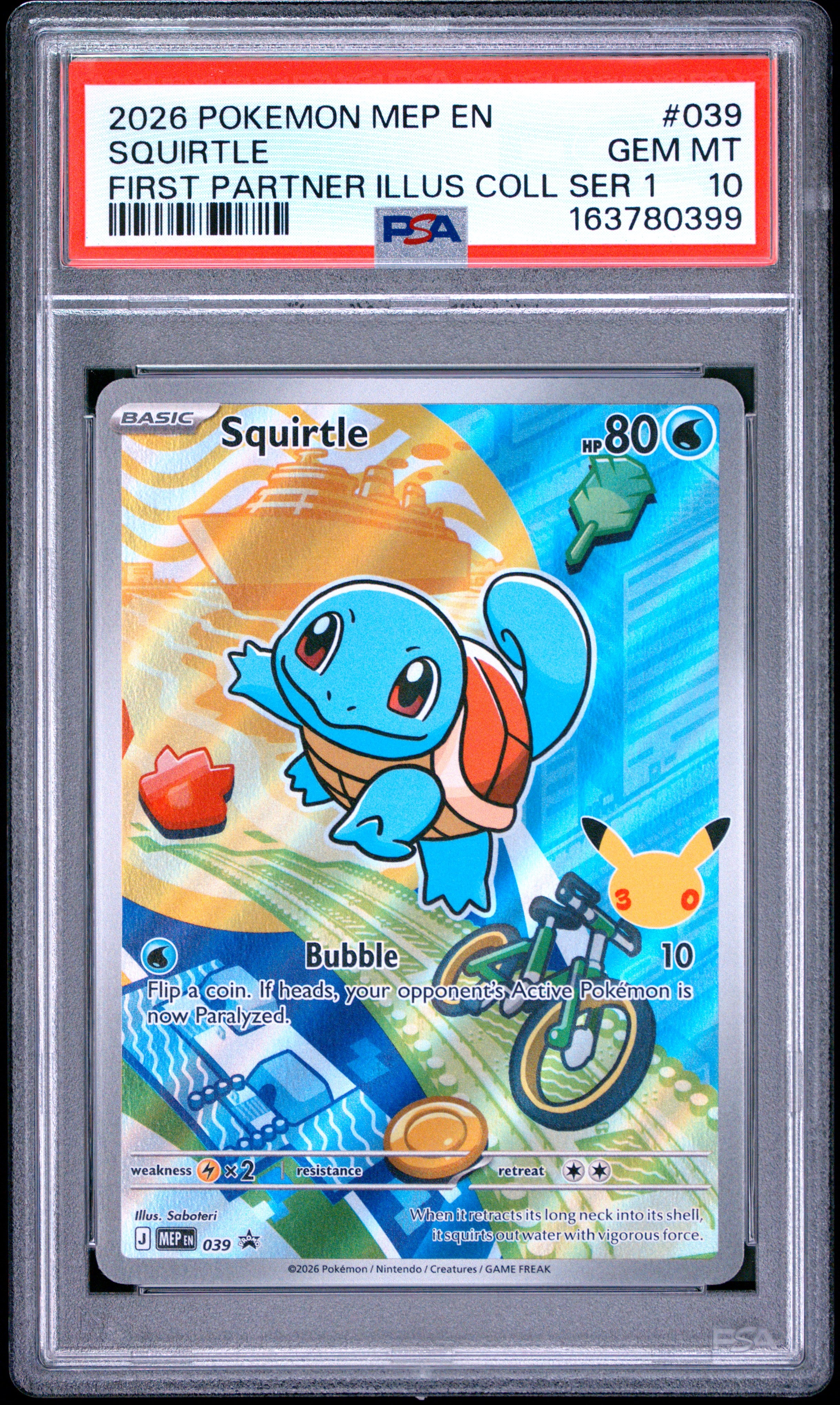 2026 Pokemon Black Star Promo #039 Squirtle First Partner Ser 1 PSA 10