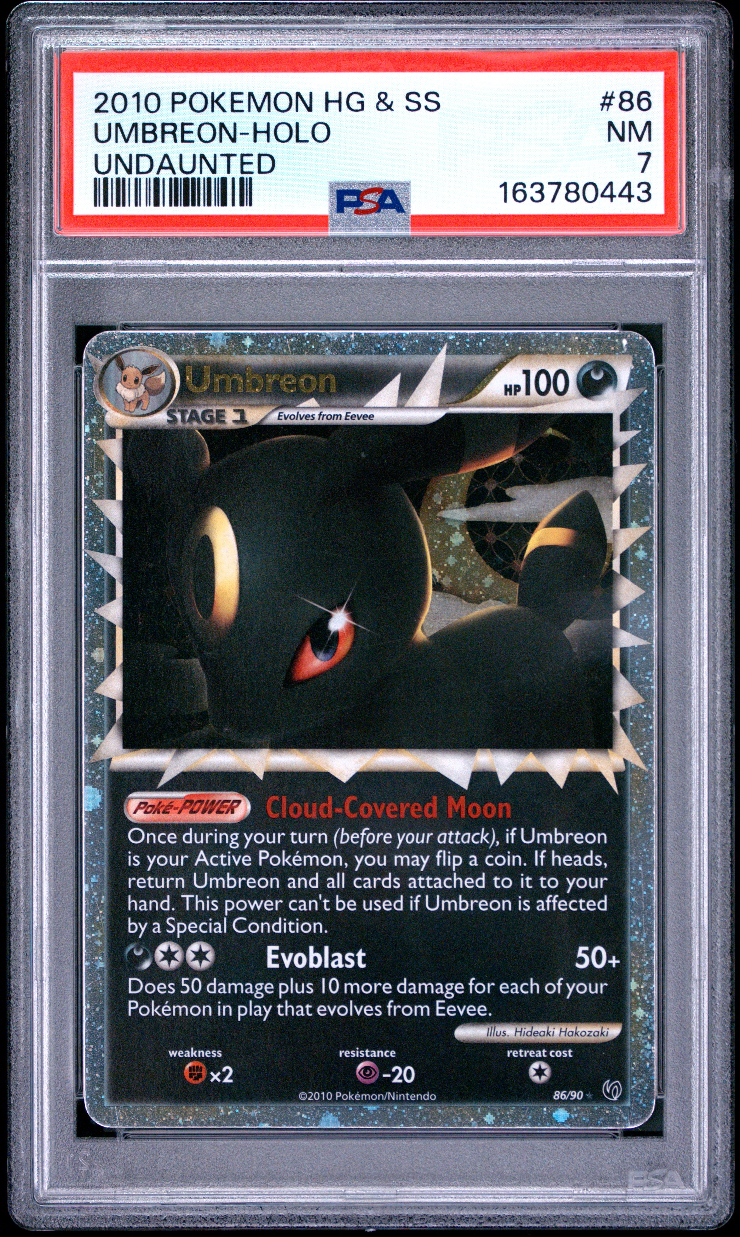 2010 Pokemon Heartgold & Soulsilver Undaunted #86 Umbreon-Holo Undaunted PSA 7