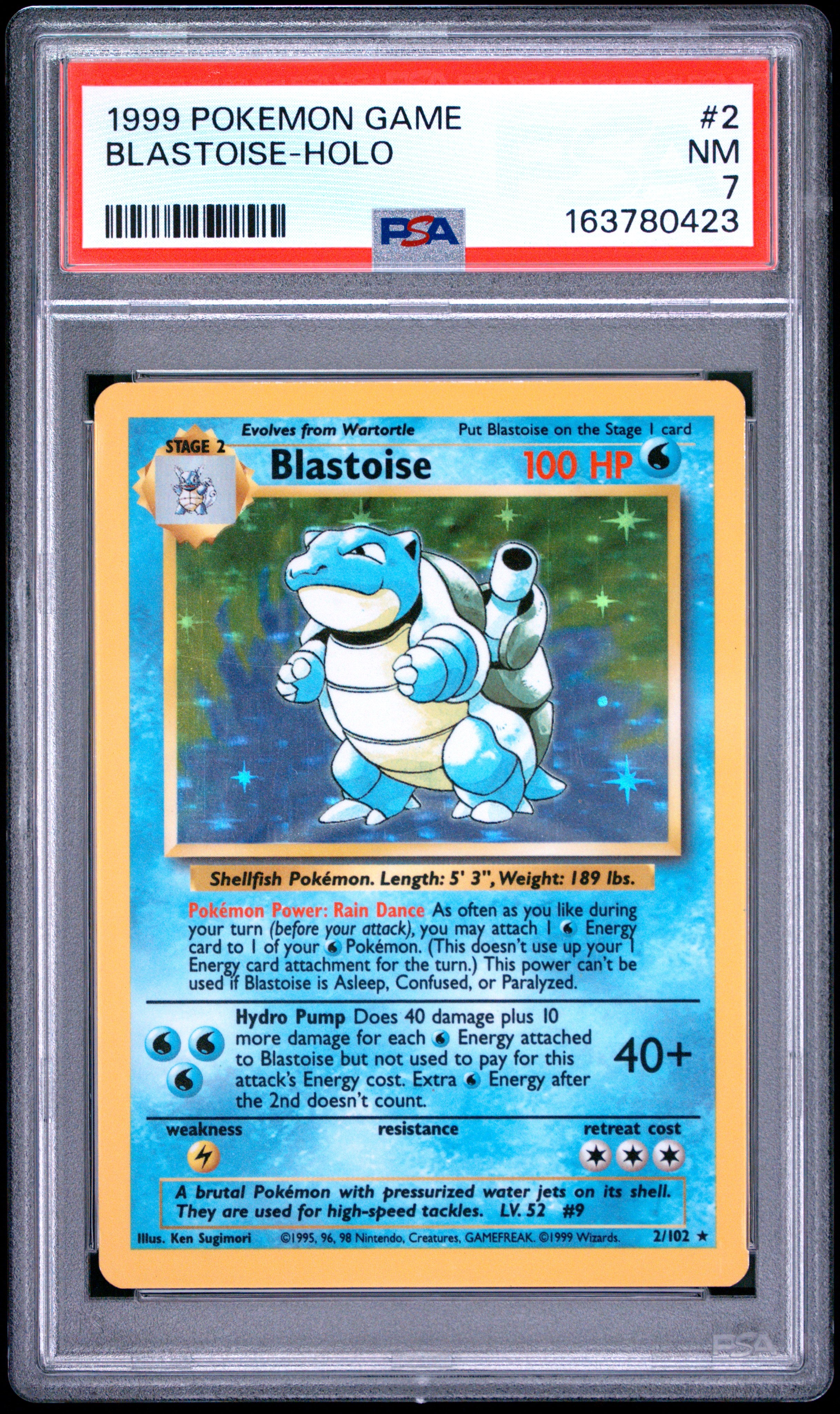 1999 Pokemon Game #2 Blastoise Holo PSA 7
