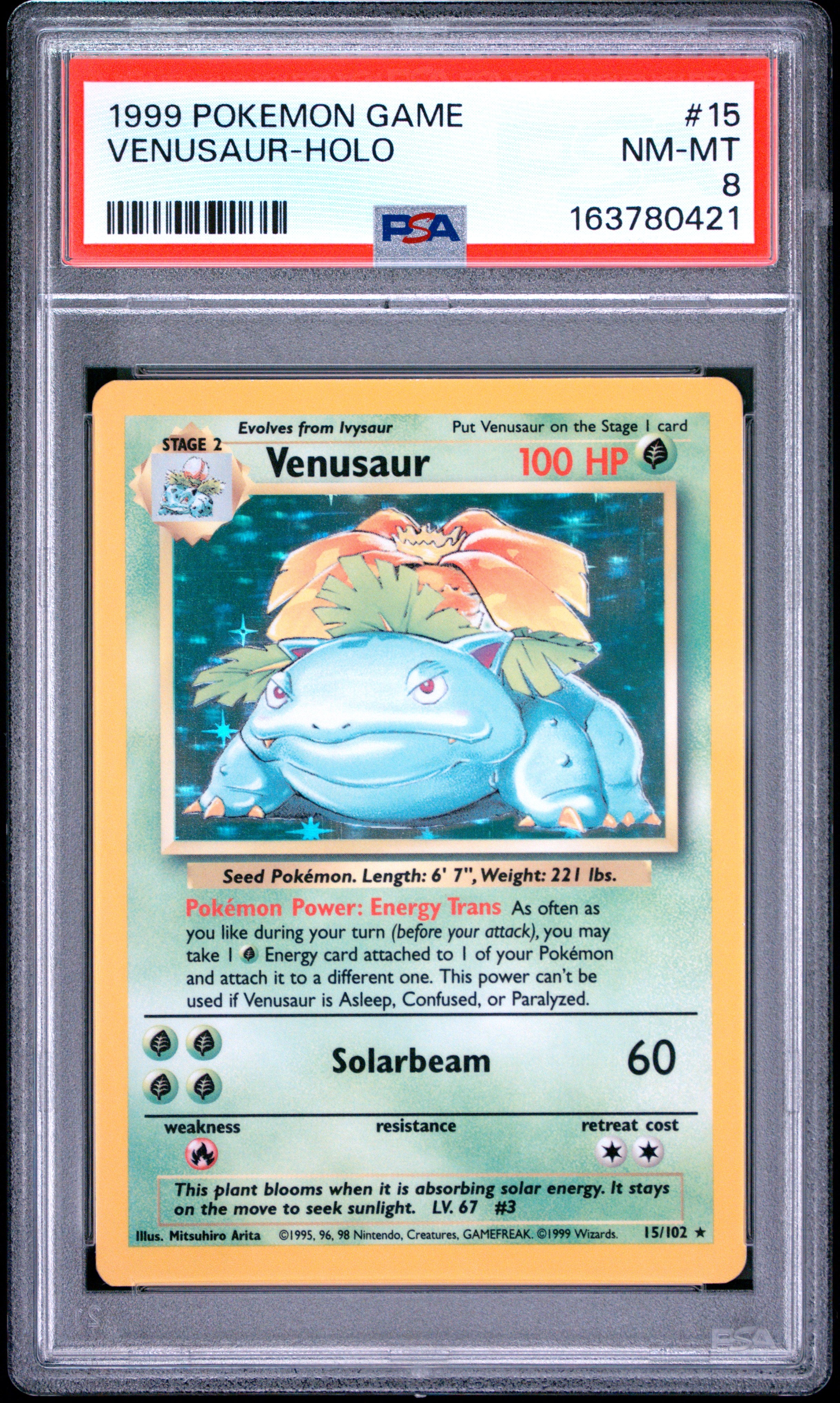 1999 Pokemon Game #15 Venusaur-Holo PSA 8