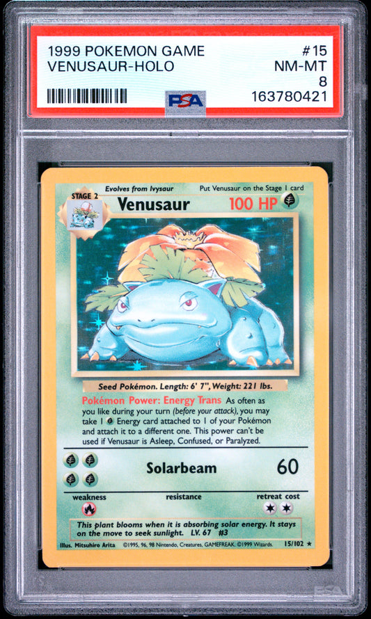 1999 Pokemon Game #15 Venusaur-Holo PSA 8