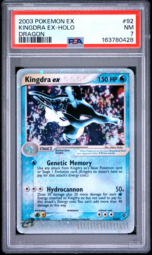 2003 Pokemon Ex Dragon #92 Kingdra Ex Holo PSA 7