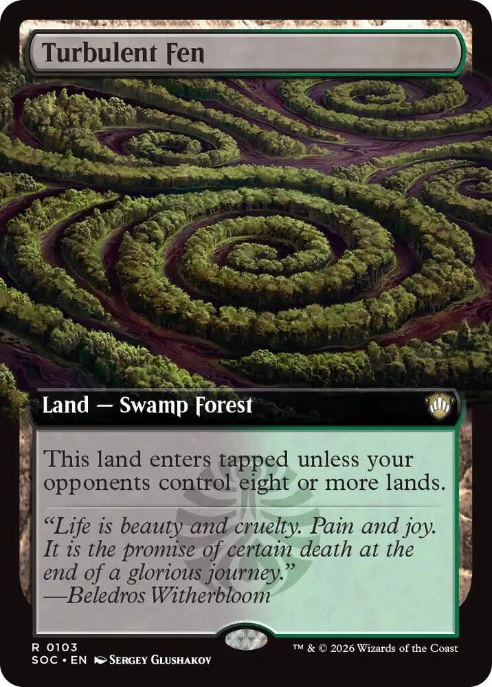 MTG Commander: Secrets of Strixhaven 103 Turbulent Fen (Extended Art) R NM