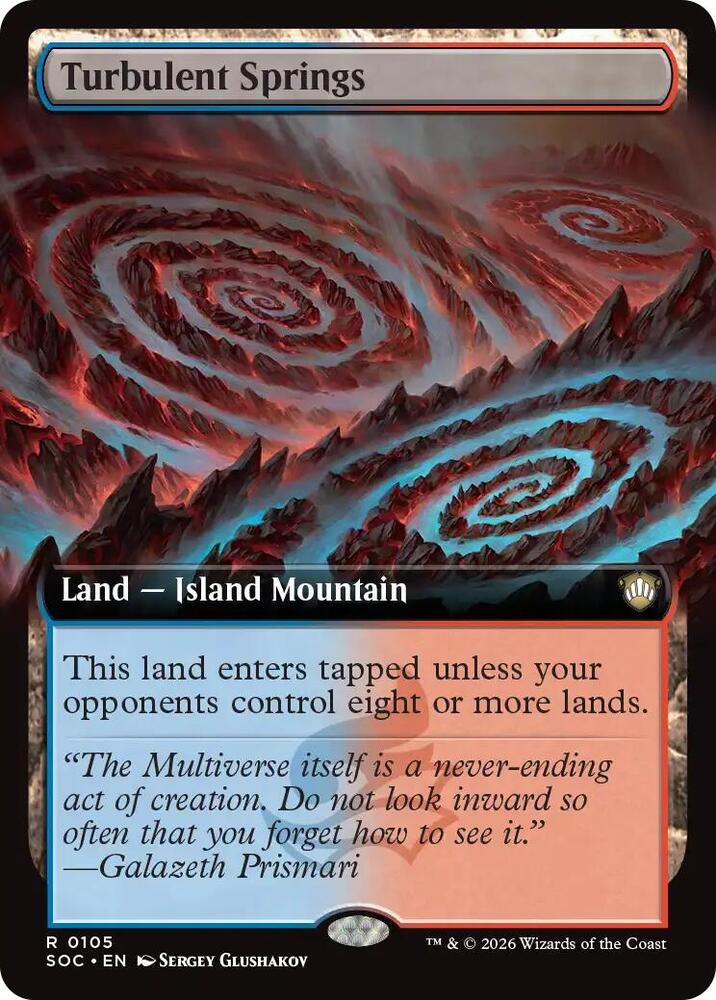 MTG Commander: Secrets of Strixhaven 105 Turbulent Springs (Extended Art) R NM