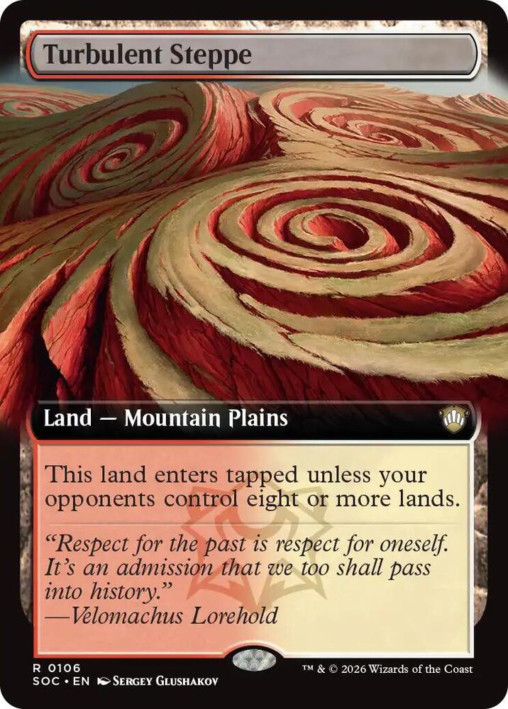 MTG Commander: Secrets of Strixhaven 106 Turbulent Steppe (Extended Art) R NM