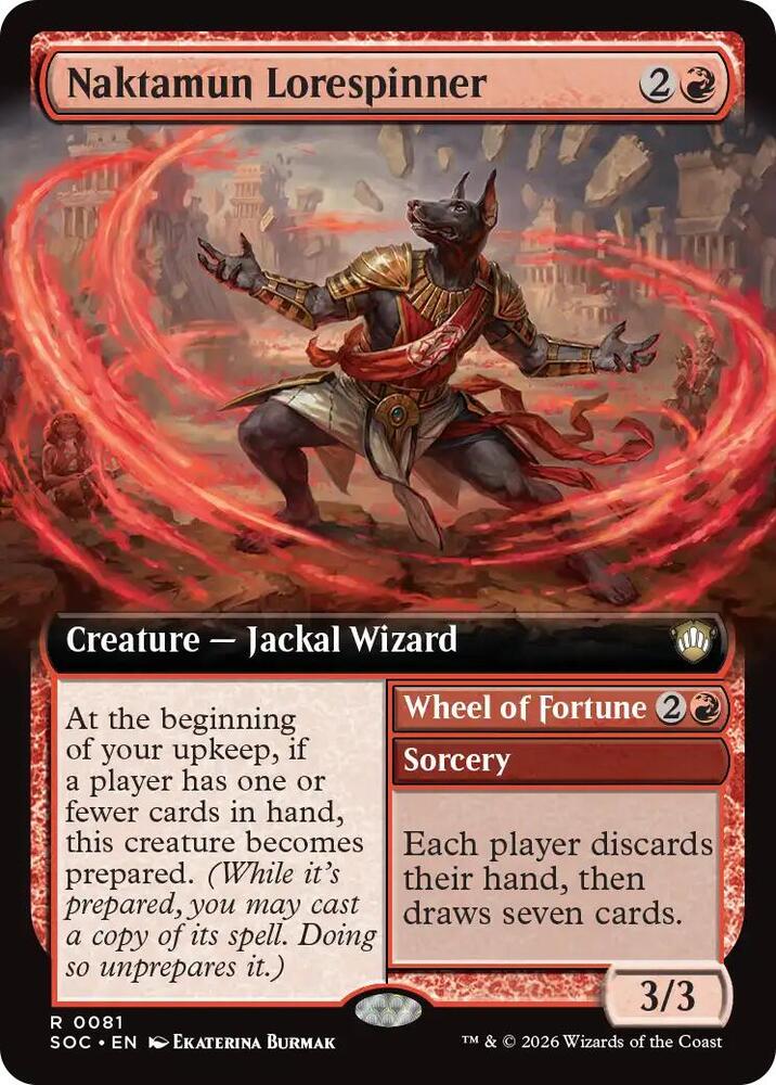 MTG Commander: Secrets of Strixhaven 81 Naktamun Lorespinner (Extended Art) R NM