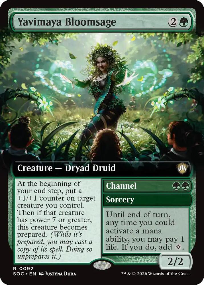 MTG Commander: Secrets of Strixhaven 92 Yavimaya Bloomsage (Extended Art) R NM