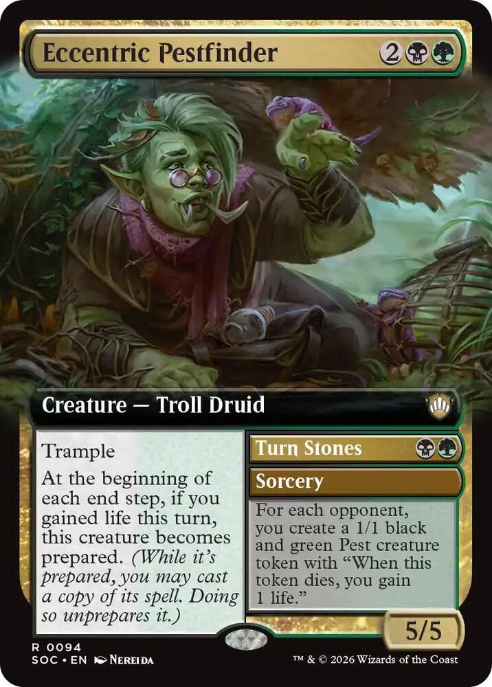 MTG Commander: Secrets of Strixhaven 94 Eccentric Pestfinder (Extended Art) R NM