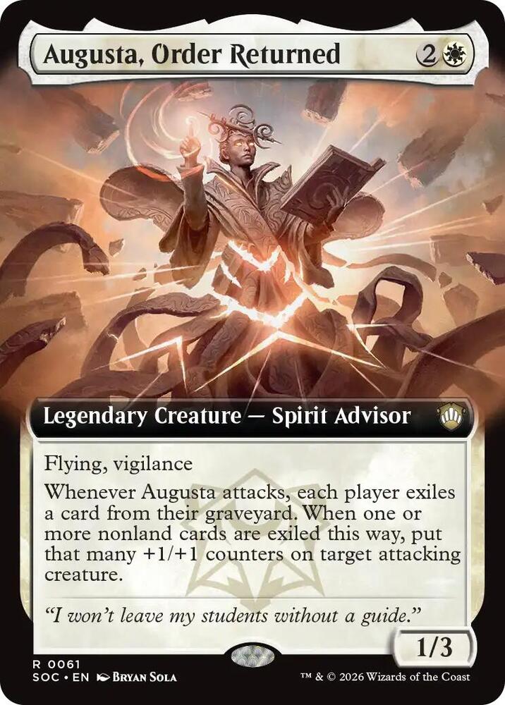 MTG Commander: Secrets of Strixhaven 61 Augusta, Order Returned (Extended Art) R NM