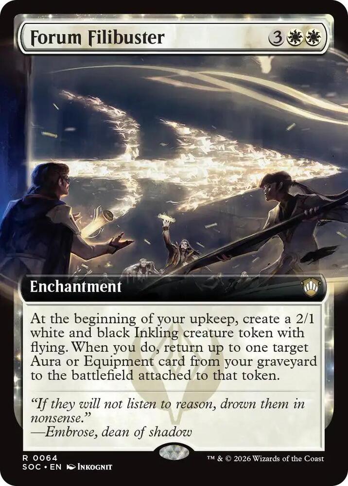 MTG Commander: Secrets of Strixhaven 64 Forum Filibuster (Extended Art) R NM