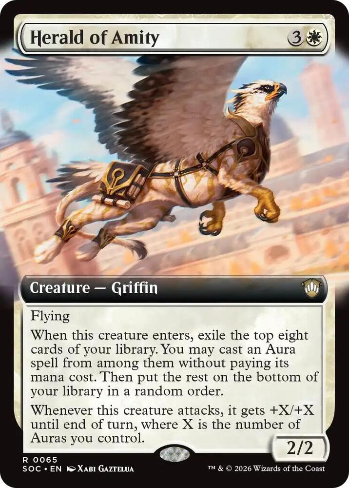 MTG Commander: Secrets of Strixhaven 65 Herald of Amity (Extended Art) R NM