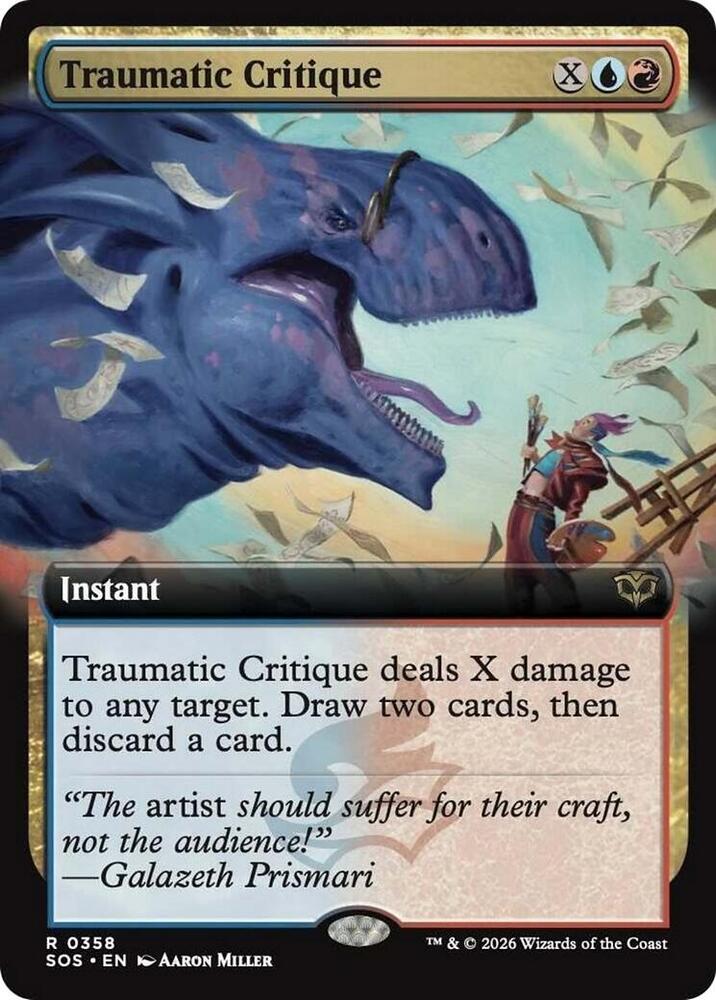 MTG Secrets of Strixhaven 358 Traumatic Critique (Extended Art) R NM Foil