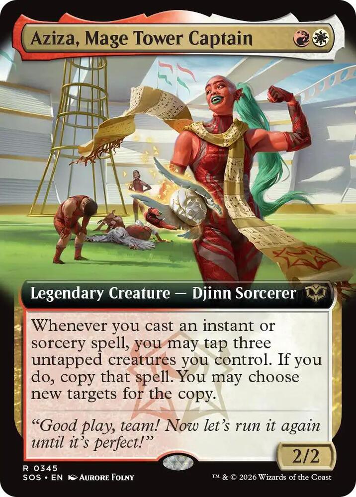 MTG Secrets of Strixhaven 345 Aziza, Mage Tower Captain (Extended Art) R NM
