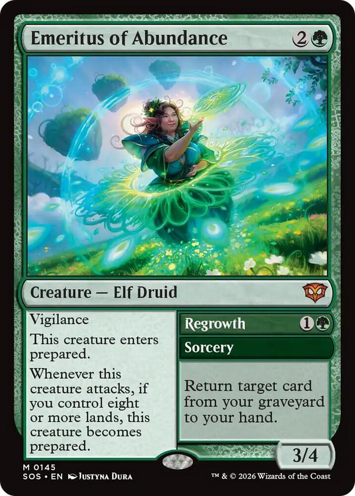 MTG Secrets of Strixhaven 145 Emeritus of Abundance M NM