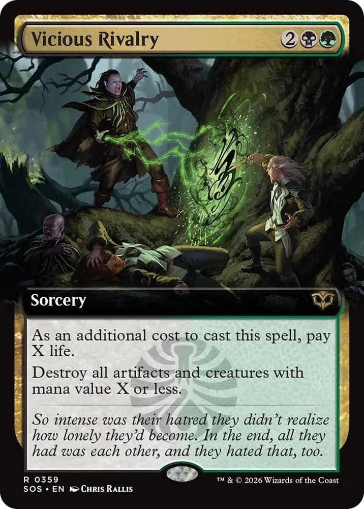 MTG Secrets of Strixhaven 359 Vicious Rivalry (Extended Art) R NM